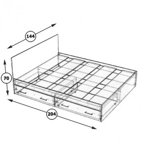 Стандарт Кровать с ящиками 1400, цвет дуб сонома, ШхГхВ 143,5х203,5х70 см., сп.м. 1400х2000 мм., без матраса, основание есть в Верхней Салде - verhnyaya-salda.mebel24.online | фото 6