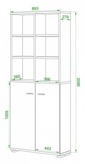 Стеллаж комбинированный Домино Лайт ПУ-30-4 в Верхней Салде - verhnyaya-salda.mebel24.online | фото 2