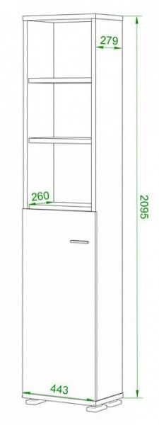 Стеллаж комбинированный Домино ПУ-20-2 в Верхней Салде - verhnyaya-salda.mebel24.online | фото 2