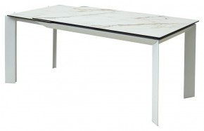 Стол CREMONA 180 KL-188 Контрастный мрамор матовый, итальянская керамика/ белый каркас, ®DISAUR в Верхней Салде - verhnyaya-salda.mebel24.online | фото 3