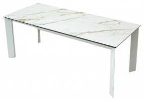 Стол CREMONA 180 KL-188 Контрастный мрамор матовый, итальянская керамика/ белый каркас, ®DISAUR в Верхней Салде - verhnyaya-salda.mebel24.online | фото 9