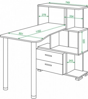 Стол компьютерный Домино СЛ-5-3СТ-2+БЯ в Верхней Салде - verhnyaya-salda.mebel24.online | фото 2