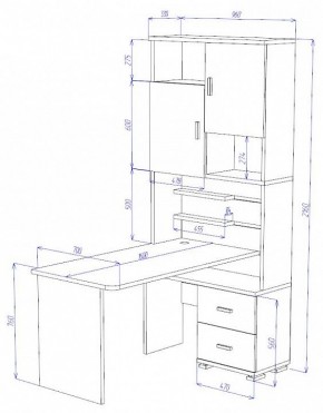 Стол компьютерный Домино СР-720/160 в Верхней Салде - verhnyaya-salda.mebel24.online | фото 2