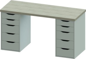 Стол письменный Ингар 2/55 140x75x55, дуб беленый/белый в Верхней Салде - verhnyaya-salda.mebel24.online | фото 2