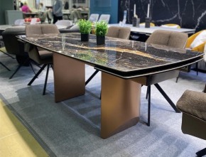 Стол ПУАНТО 200 TITANIUM LAWA NERO, керамика / МЕДЬ каркас М-City в Верхней Салде - verhnyaya-salda.mebel24.online | фото 2
