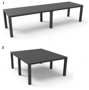Стол раскладной Джули (Julie Double table 2 configurations) Графит в Верхней Салде - verhnyaya-salda.mebel24.online | фото 1