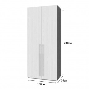 СТОУН С23 Шкаф 2-х створчатый (камень темный/ирландский дуб) в Верхней Салде - verhnyaya-salda.mebel24.online | фото 2