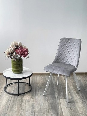 Стул TYCOON BLUVEL-03 LIGHT GREY / белый каркас М-City в Верхней Салде - verhnyaya-salda.mebel24.online | фото 2