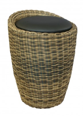 Табурет с местом для хранения LM-1100Rattan, чёрный в Верхней Салде - verhnyaya-salda.mebel24.online | фото