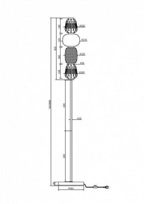 Торшер Maytoni Pattern MOD267FL-L32CH3K в Верхней Салде - verhnyaya-salda.mebel24.online | фото 2