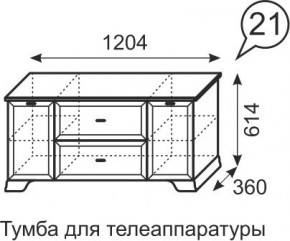 Тумба для телеаппаратуры Венеция 21 бодега в Верхней Салде - verhnyaya-salda.mebel24.online | фото 3