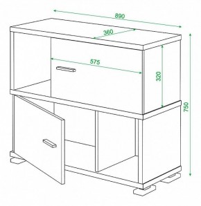 Тумба комбинированная Домино СБ-30/2 в Верхней Салде - verhnyaya-salda.mebel24.online | фото 2