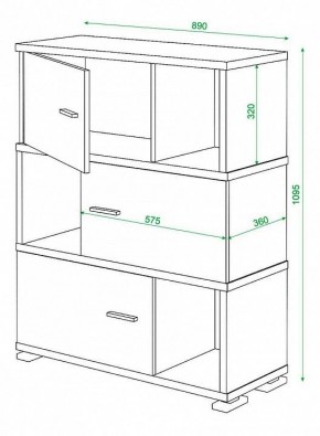 Тумба комбинированная Домино СБ-30/3 в Верхней Салде - verhnyaya-salda.mebel24.online | фото 2