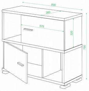 Тумба комбинированная СБ-30/2 в Верхней Салде - verhnyaya-salda.mebel24.online | фото 2