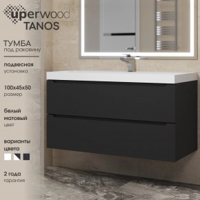 Тумба под раковину Uperwood Tanos 100 см, подвесная, черная матовая в Верхней Салде - verhnyaya-salda.mebel24.online | фото 3