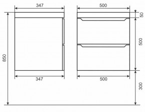 Тумба под раковину Uperwood Tanos 50 см, подвесная, черная матовая в Верхней Салде - verhnyaya-salda.mebel24.online | фото 3