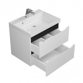 Тумба под раковину Uperwood Tanos 60 см, подвесная, белая/графит в Верхней Салде - verhnyaya-salda.mebel24.online | фото 2