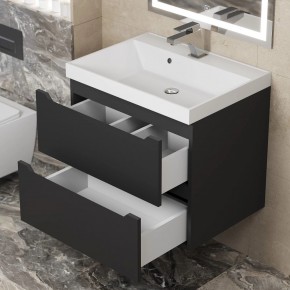 Тумба под раковину Uperwood Tanos 60 см, подвесная, черная матовая в Верхней Салде - verhnyaya-salda.mebel24.online | фото 2