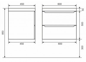 Тумба под раковину Uperwood Tanos 60 см, подвесная, черная матовая в Верхней Салде - verhnyaya-salda.mebel24.online | фото 6