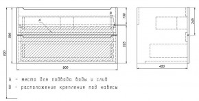 Тумба под раковину Uperwood Tanos 90 см, подвесная, белая/графит в Верхней Салде - verhnyaya-salda.mebel24.online | фото 7