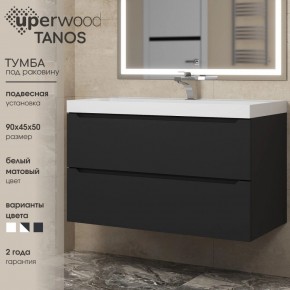 Тумба под раковину Uperwood Tanos 90 см, подвесная, черная матовая в Верхней Салде - verhnyaya-salda.mebel24.online | фото 3