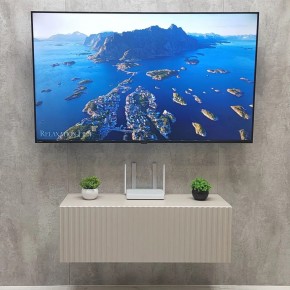 Тумба подвесная под ТВ LINES MTV3-MA 900 Бежевый (Леда-М 10.1.5) в Верхней Салде - verhnyaya-salda.mebel24.online | фото 3
