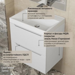 Тумба с раковиной Uperwood Tanos 50 см, подвесная, белая матовая в Верхней Салде - verhnyaya-salda.mebel24.online | фото 6