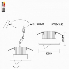 Встраиваемый светильник ST-Luce ST705 ST705.438.10 в Верхней Салде - verhnyaya-salda.mebel24.online | фото 3